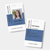 Foto-ID eines Mitarbeiters oder Studenten blau Ausweis (Vorder- & Rückseite)