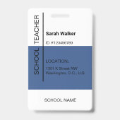 Foto-ID eines Mitarbeiters oder Studenten blau Ausweis (Rückseite)