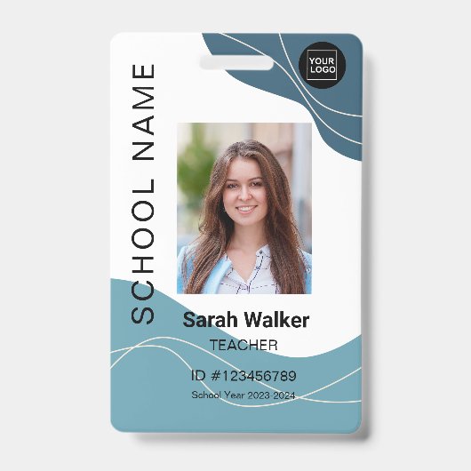 Foto-ID eines Mitarbeiters oder Studenten blau Ausweis (Vorderseite)