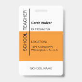Foto-ID eines Mitarbeiters oder Studenten gelb Ausweis (Rückseite)