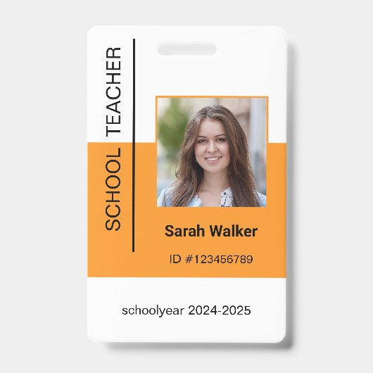 Foto-ID eines Mitarbeiters oder Studenten gelb Ausweis (Vorderseite)