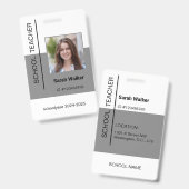 Foto-ID eines Mitarbeiters oder Studierenden grau Ausweis (Vorder- & Rückseite)