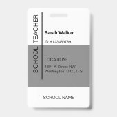 Foto-ID eines Mitarbeiters oder Studierenden grau Ausweis (Rückseite)