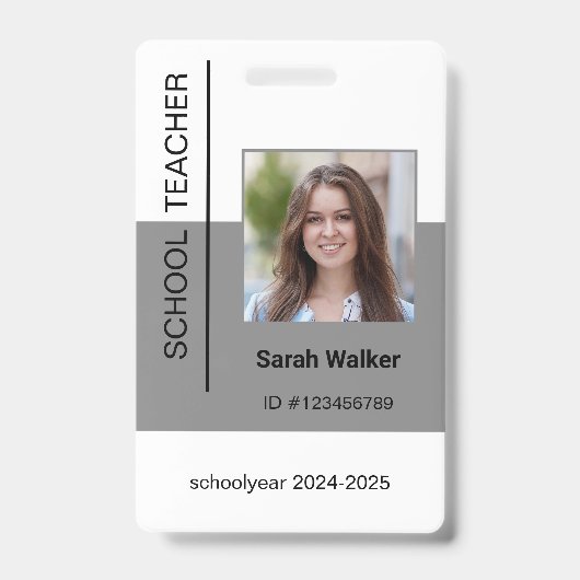 Foto-ID eines Mitarbeiters oder Studierenden grau Ausweis (Vorderseite)