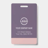 Foto-ID Firmenlogo Fettdruck Rosa Lila Ausweis (Back)