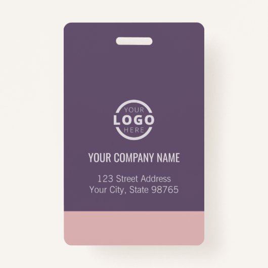 Foto-ID Firmenlogo Fettdruck Rosa Lila Ausweis (Rückseite)