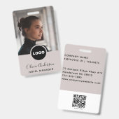 Foto-ID Firmenlogo QR-Code Grau Schwarz Ausweis (Front & Back)