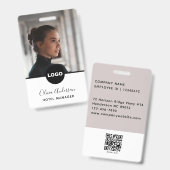 Foto-ID Firmenlogo QR-Code Schwarz grau Ausweis (Front & Back)