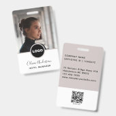 Foto-ID Firmenlogo QR-Code Schwarz-weiß Ausweis (Front & Back)