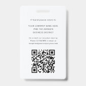 Foto-ID Firmenlogo QR-Code Sicherheit Ausweis (Rückseite)
