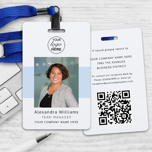 Foto-ID Firmenlogo QR-Code Sicherheit Ausweis