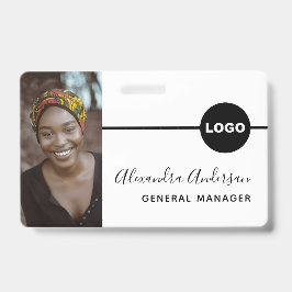 Foto-ID Firmenlogo QR-Code Weiß Ausweis