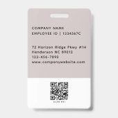 Foto-ID Firmenlogo QR-Code Weiß Ausweis (Back)