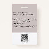 Foto-ID Firmenlogo QR-Code Weiß Ausweis (Rückseite)