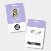 Foto-ID für benutzerdefinierte Lilac-Logos Abzeich Ausweis (Front & Back)