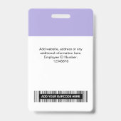 Foto-ID für benutzerdefinierte Lilac-Logos Abzeich Ausweis (Back)