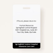 Foto-ID für benutzerdefinierte Mitarbeiter Ausweis (Rückseite)