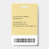 Foto-ID für benutzerdefinierte Mitarbeiter-Logokom Ausweis (Rückseite)