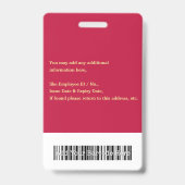 Foto-ID für benutzerdefinierte Mitarbeiter-Logos Ausweis (Rückseite)