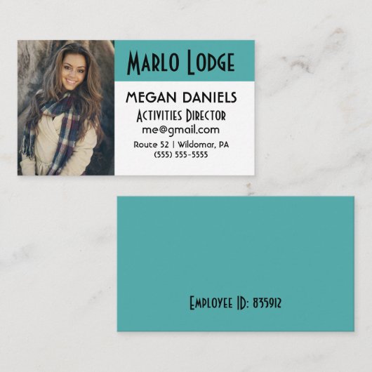 Foto-ID für benutzerdefinierte Mitarbeiter Visitenkarte (Vorne/Hinten)