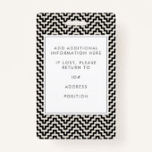 Foto-ID für benutzerdefinierte Schwarz-Weiß-Office Ausweis (Rückseite)