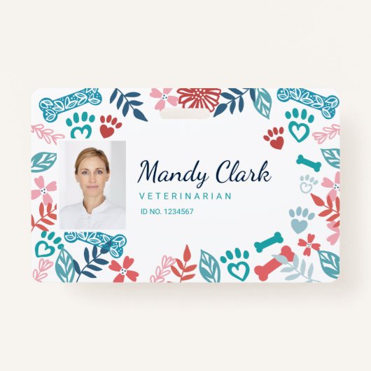 Foto-ID für Blumenmuster und Foliage Pads Ausweis (Vorderseite)