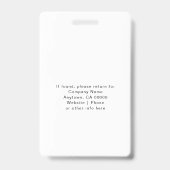 Foto-ID für das einfache White Beruflich Employee  Ausweis (Back)