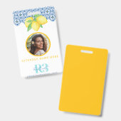 Foto-ID für das Logo "Lemon Mediterranean Tile" Ausweis (Front & Back)