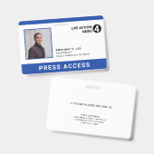 Foto-ID für einfache blaue Logos Ausweis (Vorder- & Rückseite)