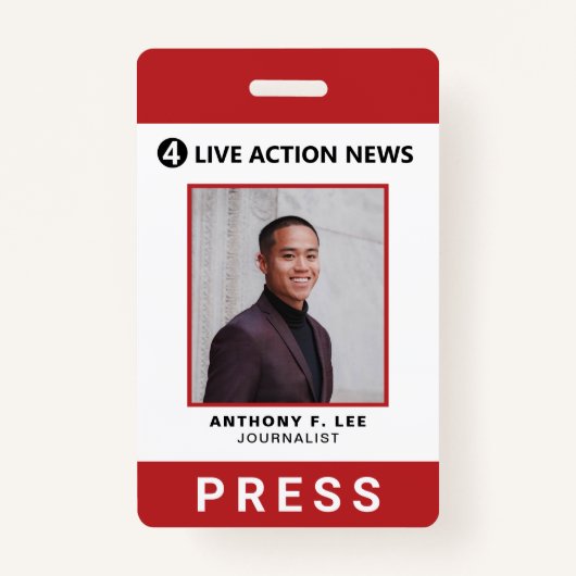 Foto-ID für einfache Rote Logos Ausweis (Vorderseite)