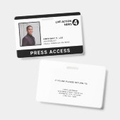 Foto-ID für einfache Schwarze Logos Ausweis (Vorder- & Rückseite)