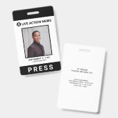 Foto-ID für einfache Schwarze Logos Ausweis (Vorder- & Rückseite)