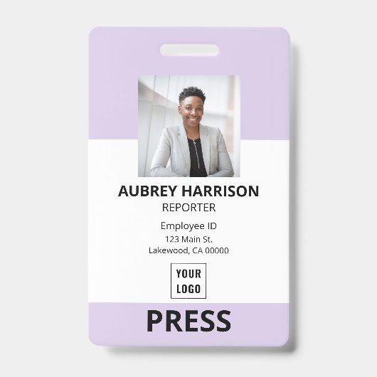 Foto-ID für einfache Unternehmen Ausweis (Vorderseite)