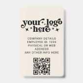 Foto-ID für Elfenbeinarbeiter mit QR-Code-Firmenlo Ausweis (Rückseite)