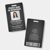 Foto-ID für Firmenlogo QR Strichcode Schwarz Ausweis (Vorder- & Rückseite)