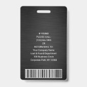 Foto-ID für Firmenlogo QR Strichcode Schwarz Ausweis (Rückseite)