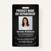 Foto-ID für Firmenlogo QR Strichcode Schwarz Ausweis (Vorderseite)