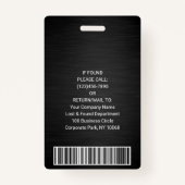 Foto-ID für Firmenlogo QR Strichcode Schwarz Ausweis (Rückseite)