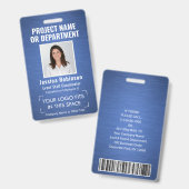 Foto-ID für Firmenlogos QR Barcode Blau Ausweis (Vorder- & Rückseite)