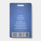 Foto-ID für Firmenlogos QR Barcode Blau Ausweis (Rückseite)