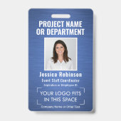 Foto-ID für Firmenlogos QR Barcode Blau Ausweis (Vorderseite)