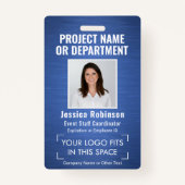 Foto-ID für Firmenlogos QR Barcode Blau Ausweis (Vorderseite)