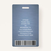 Foto-ID für Firmenlogos QR Strichcode Dusty Blue Ausweis (Rückseite)