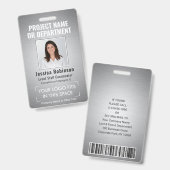 Foto-ID für Firmenlogos QR Strichcode graue Farbe Ausweis (Front & Back)