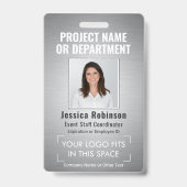 Foto-ID für Firmenlogos QR Strichcode graue Farbe Ausweis (Front)