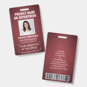 Foto-ID für Firmenlogos Strichcode-Branding Ausweis (Vorder- & Rückseite)