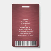 Foto-ID für Firmenlogos Strichcode-Branding Ausweis (Rückseite)