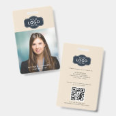 Foto-ID für Geschäftsmitarbeiter mit QR-Code Ausweis (Vorder- & Rückseite)