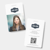 Foto-ID für Geschäftsmitarbeiter mit QR-Code Ausweis (Vorder- & Rückseite)