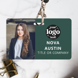 Foto-ID für Grüne Mitarbeiter mit QR-Code-Firmenlo Ausweis